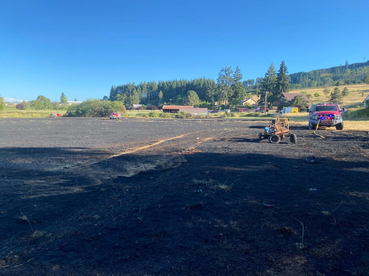 Welding believed to have sparked four-acre fire north of Forest Grove