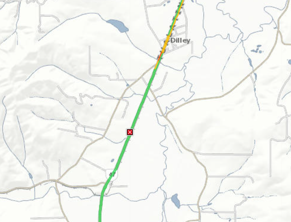 Highway 47 closed south of Dilley for crash