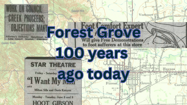 Forest Grove in 1925: Young farmer killed, sewer controversy