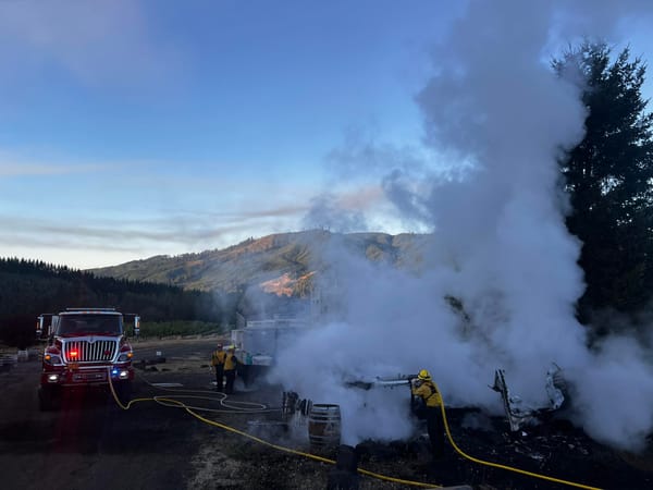 Trailer, lumber destroyed in early morning Gales Creek fire